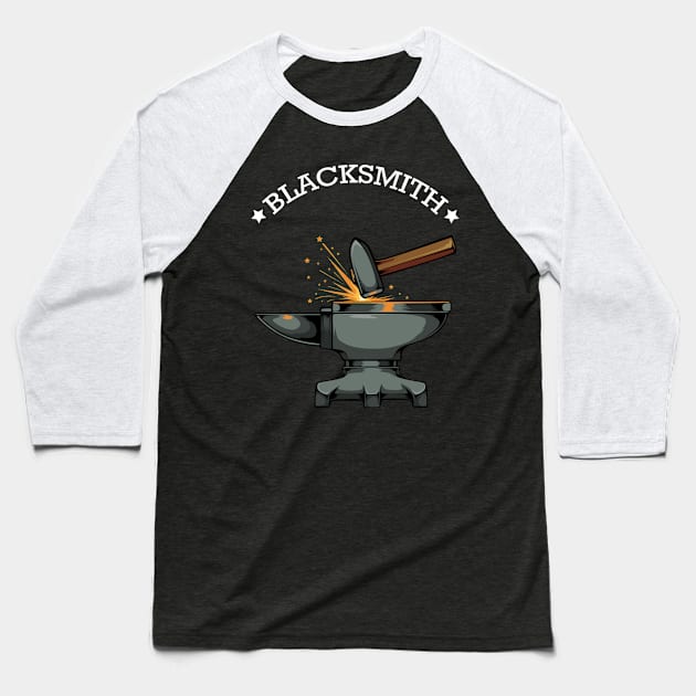 Blacksmith - Anivl Hammer Steel Smithing Baseball T-Shirt by Lumio Gifts